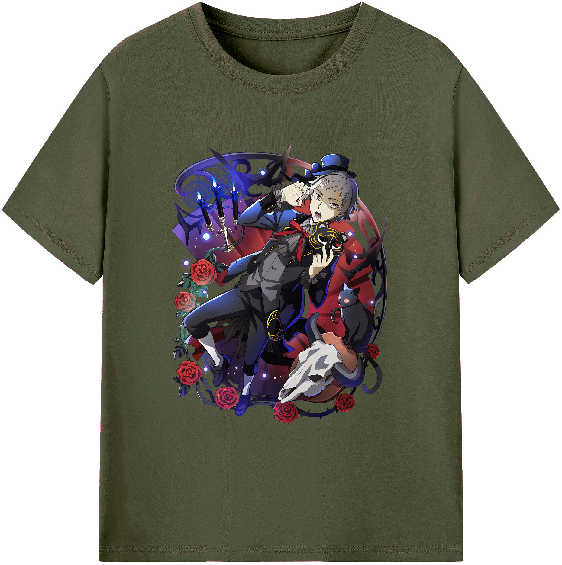 （画像用） 文豪ストレイドッグス Bungo Stray Dogs 綿100％ メンズ半袖Tシャツ｜肌触りやわらか＆通気性